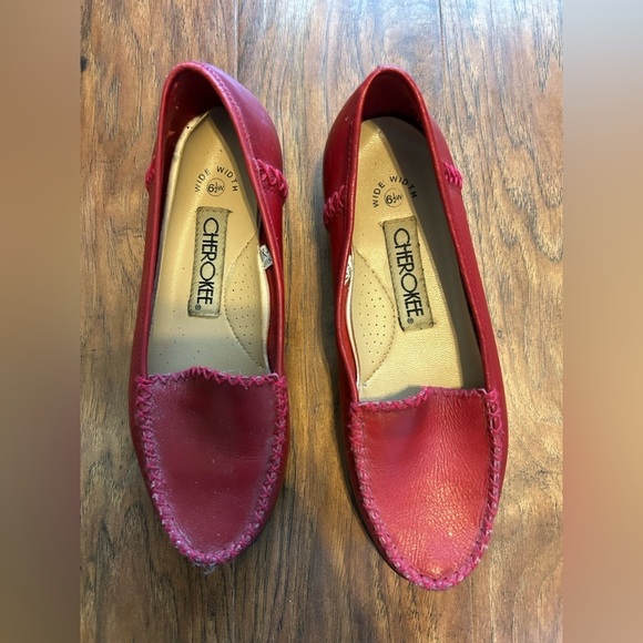 Cherokee Shoes - Leather Cherokee Women's Red Loafers